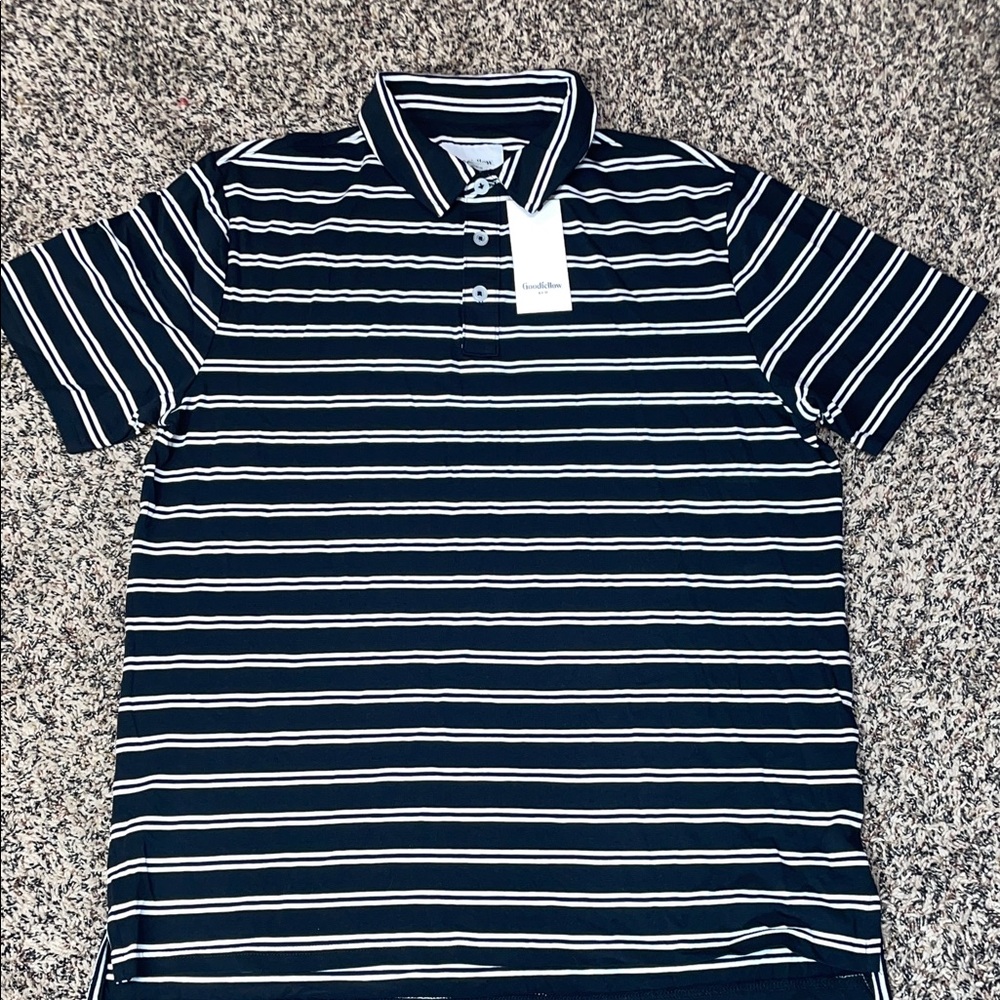 Goodfellow & Co. Striped Game Day Short Sleeve Golf Polo Size Small | NWT